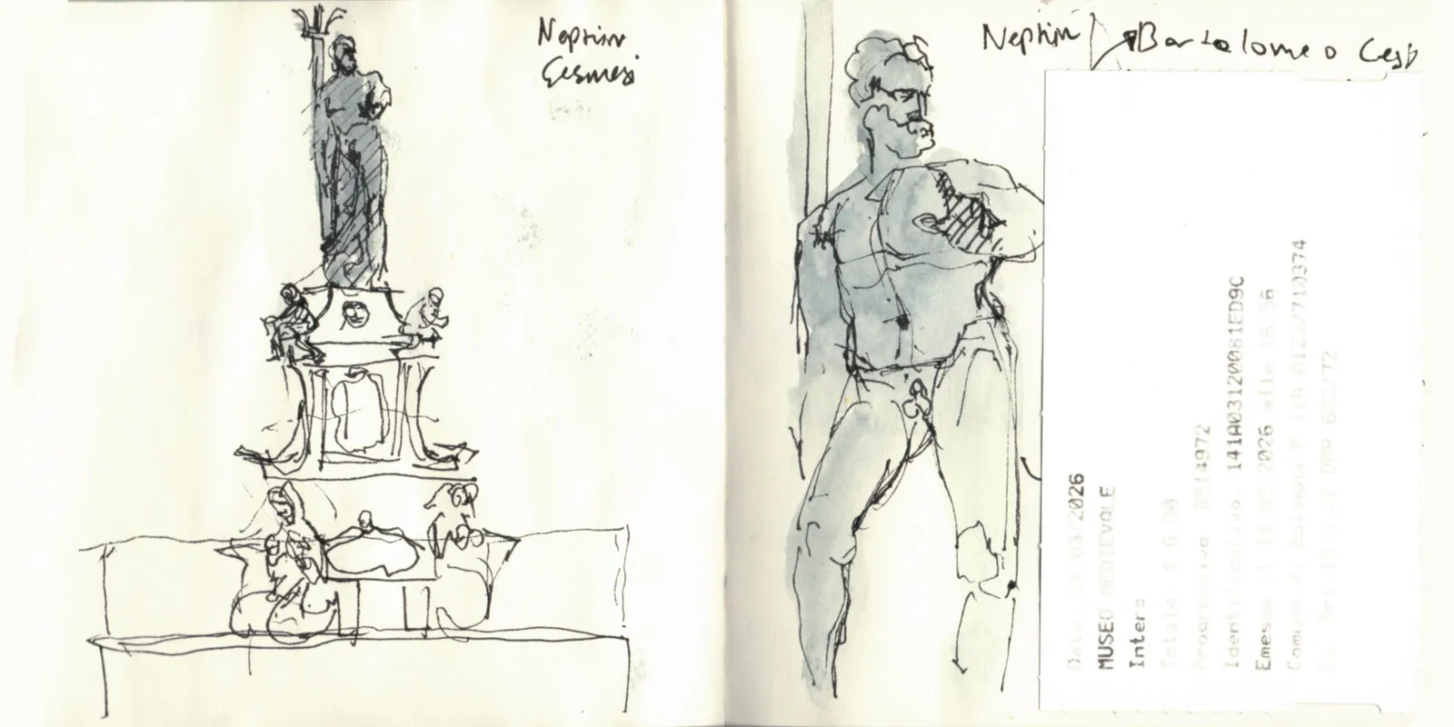 İtalya Seyahatim, sayfa 6: Neptün Çeşmesi · Bartolomeo Cesi [?]