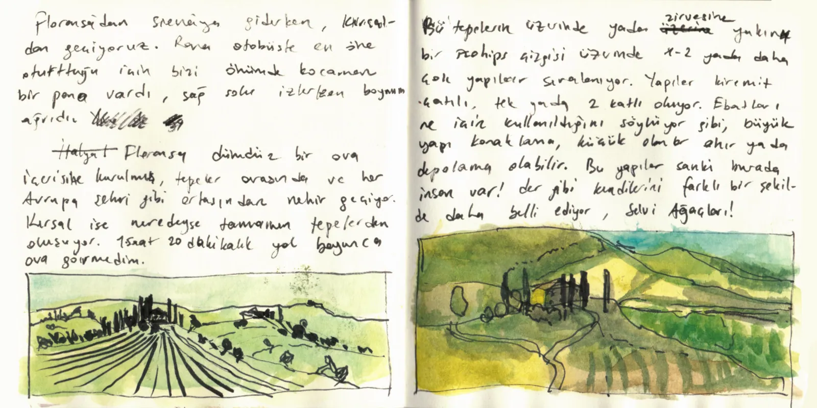 İtalya Seyahatim, sayfa 23: Toskana kırsalı — selvi ağaçları